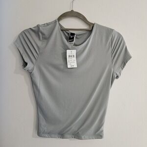 Windsor Shirt Women's Large Grey Fitted Crop Top Gray Casual New